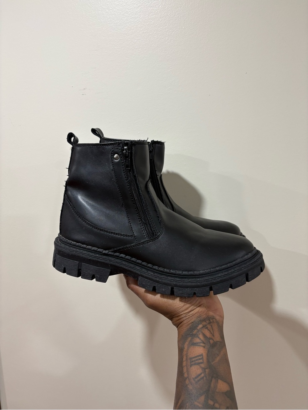 Vintage Chunky Zip Up Military Boots